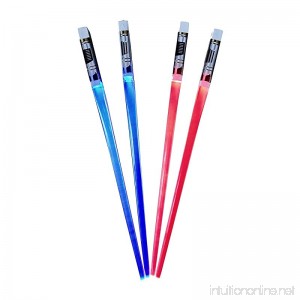 Everyday Delights LED Light Up LightSaber Chopsticks 2 pairs (Red & Blue) Reusable Durable Eco-friendly Lightweight Portable BPA Free Food Safe Kitchen Dinner Party Utensil Tableware Toy Gift - B0792C664R